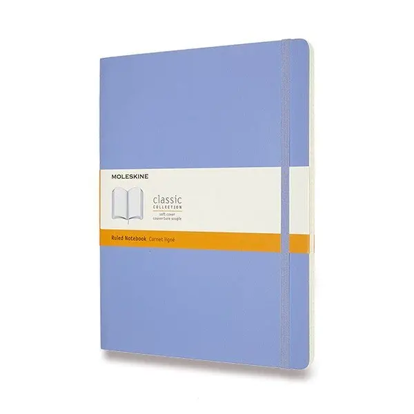 Zápisník Moleskine - měkké desky, XL, linkovaný - nebesky modrý