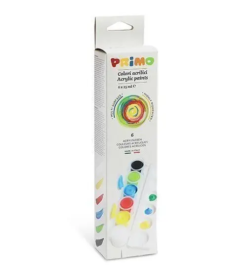 Prstové barvy PRIMO 6 x 25ml blistr