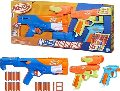Nerf Gear up pack puška + 2 pistole + 18 šipek - Hasbro Nerf