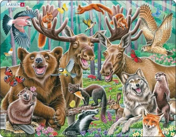 Veselé lesné zvieratá - selfie CZ2 - puzzle z kategorie Náučné puzzle