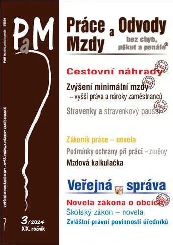 PaM 3/2024 Cestovní náhrady v roce 2024, Zvýšení minimální mzdy v roce 2024
