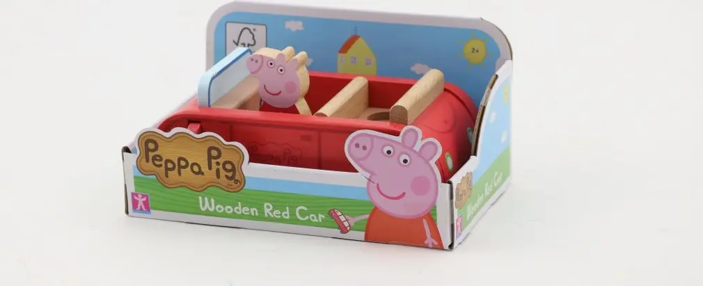 Peppa Pig dřevěné rodinné auto a figurka Peppa