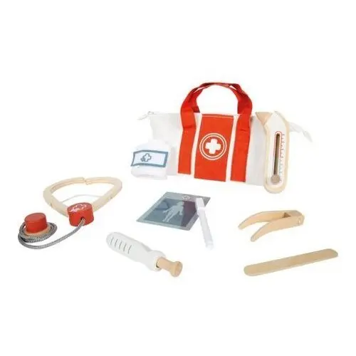 Doktorský set s červeno-bílou lékařskou taškou