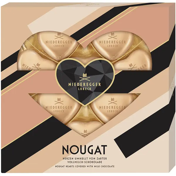 Niederegger - Nugátová srdíčka v mléčné čokoládě 125g