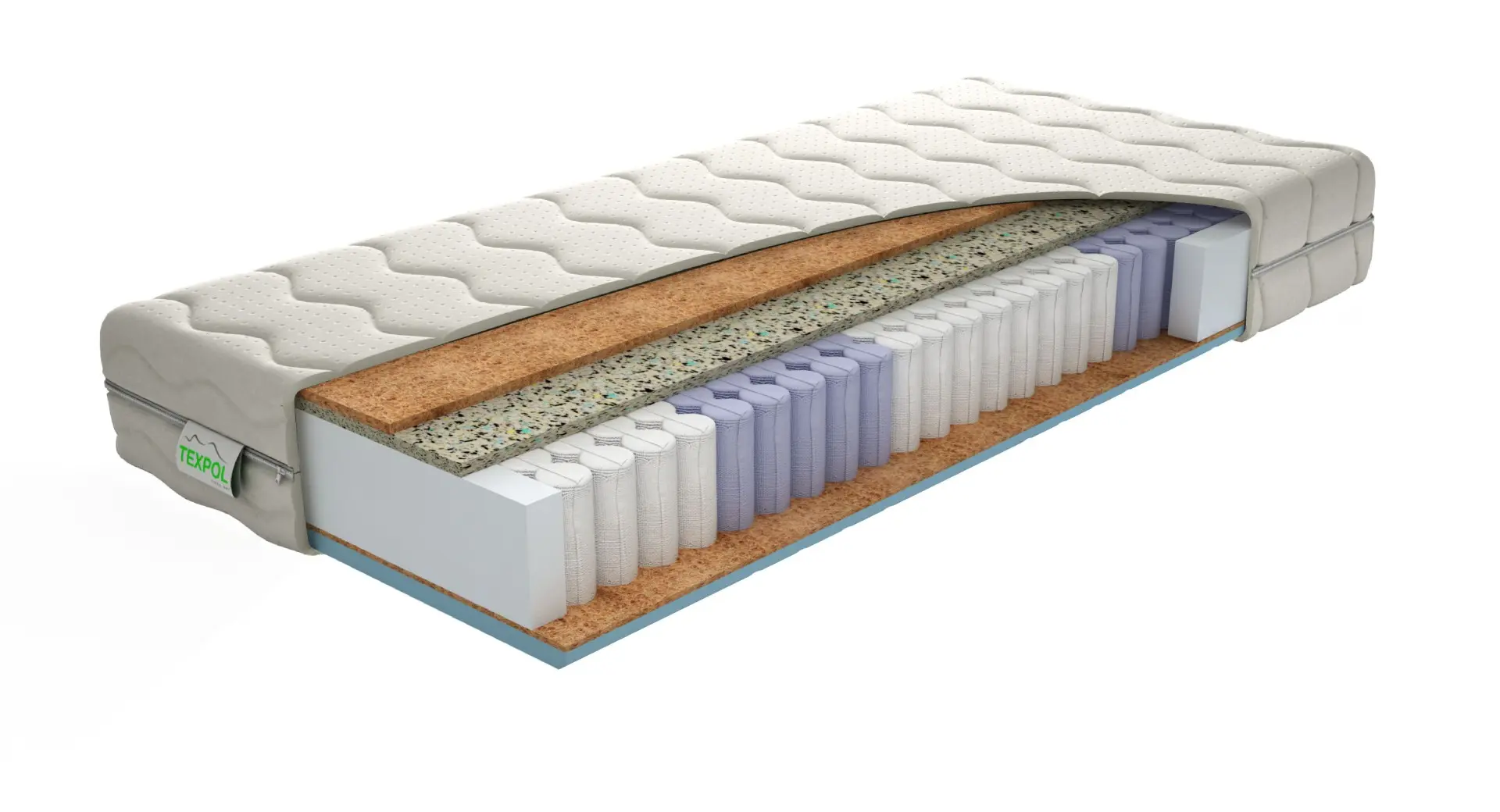 TEXPOL STELA HARD - tvrdší komfortní taštičková matrace s potahem Aloe Vera Silver