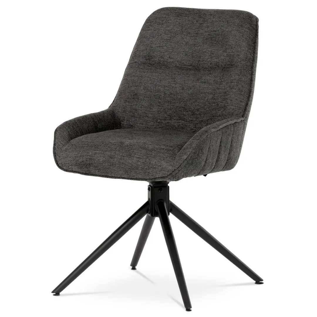 Autronic Otočná JÍDELNÍ ŽIDLE s madlem - tmavě šedá - 53 x 84 x 63 cm, HC-535 GREY2