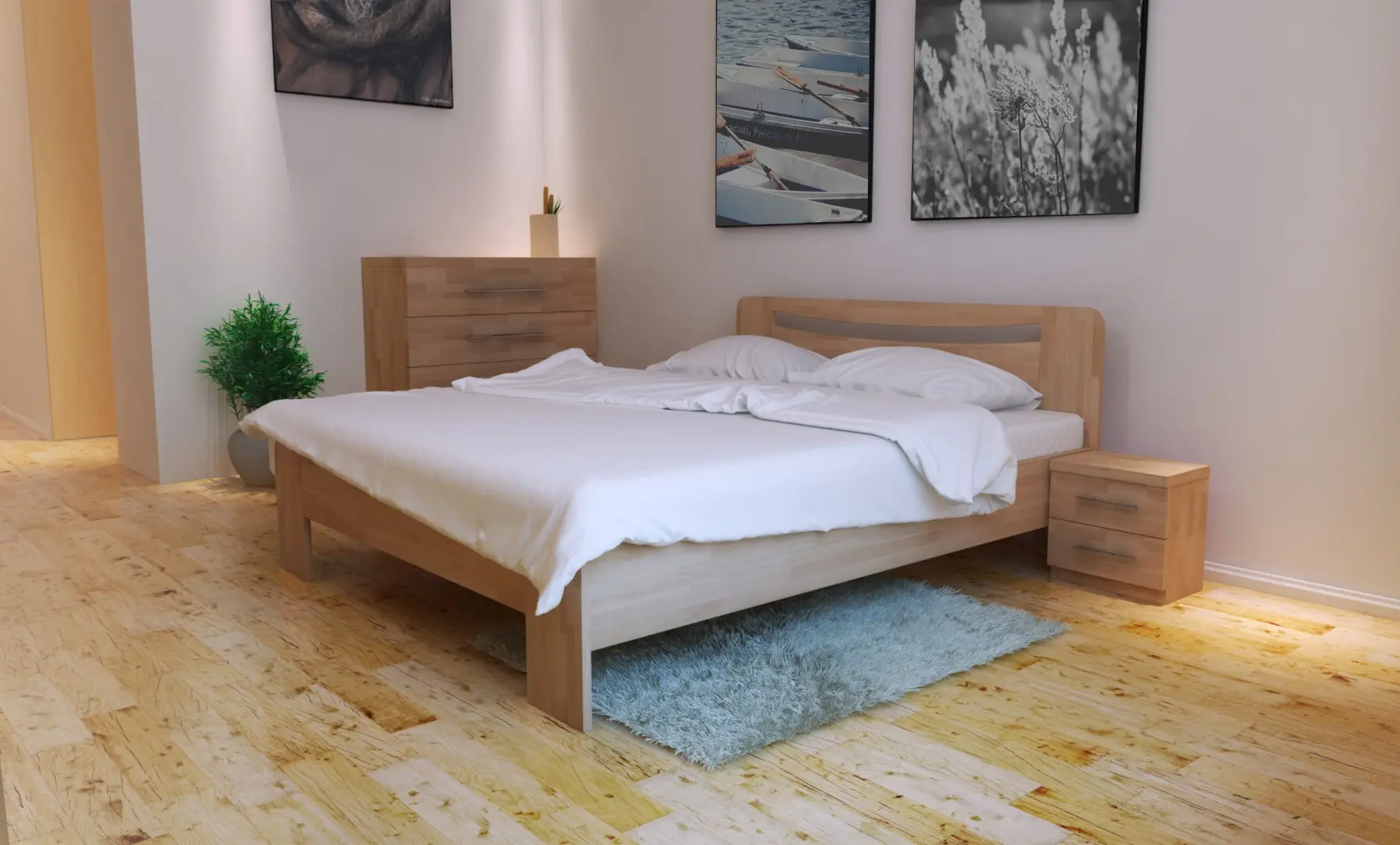 TEXPOL SOFIA - elegantní masivní buková postel