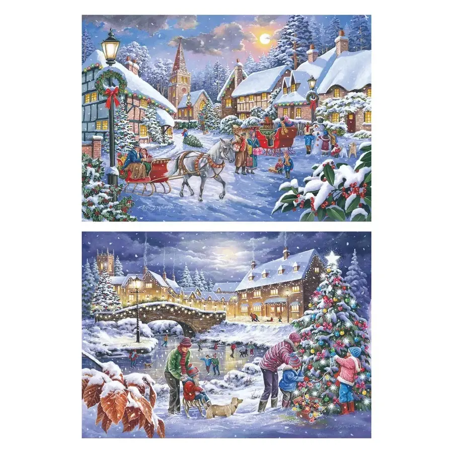 HOP Puzzle Vánoce se blíží 2x500 velkých dílků