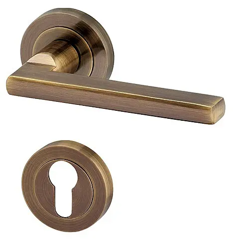 Dveřní kování ACT Leipzig R (BRONZ), klika-klika,