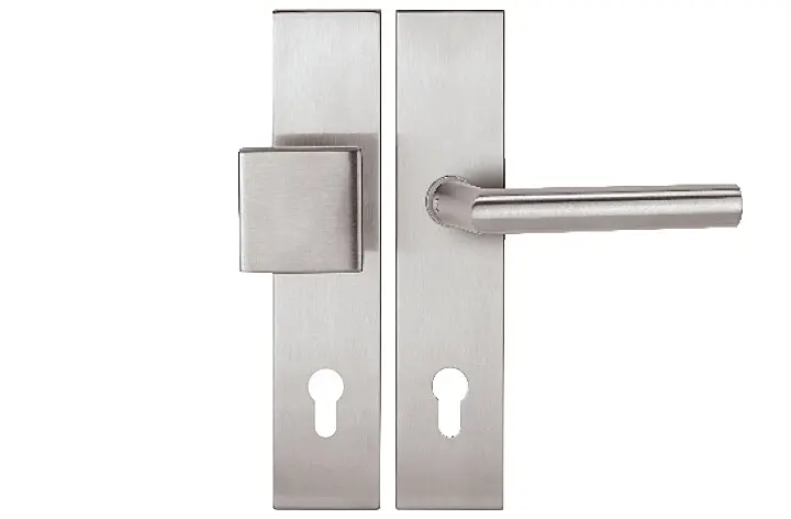 Bezpečnostní kování TWIN COLUMBUS HR H 2094KS s klikou VISION (E), klika pravá / klika, Otvor na cylindrickou vložku PZ, Twin E (nerez matná), 92 mm