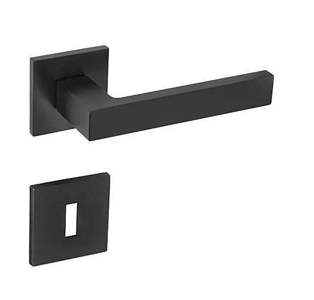 Dveřní kování MP TI - SQUARE - HR 2275Q 5S (BS - Černá matná), klika-klika,