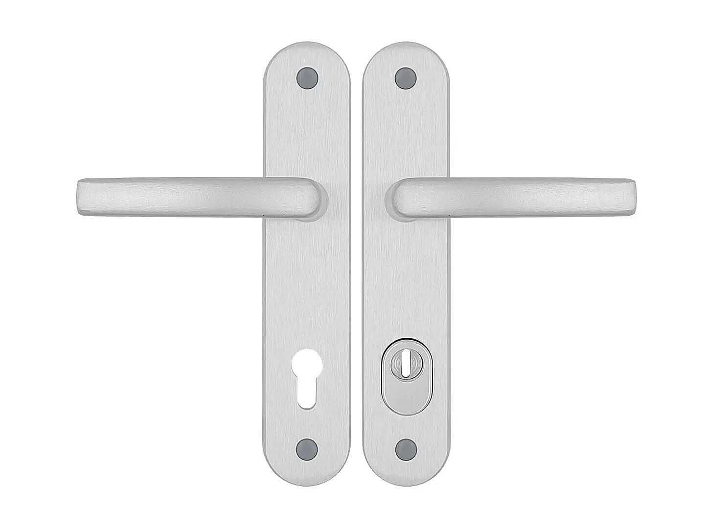 Zpevněné kování MP STANDARD PLUS (F1 - Přírodní elox), klika-klika, Otvor na cylidrickou vložku, MP F1 stříbrný elox, 90 mm