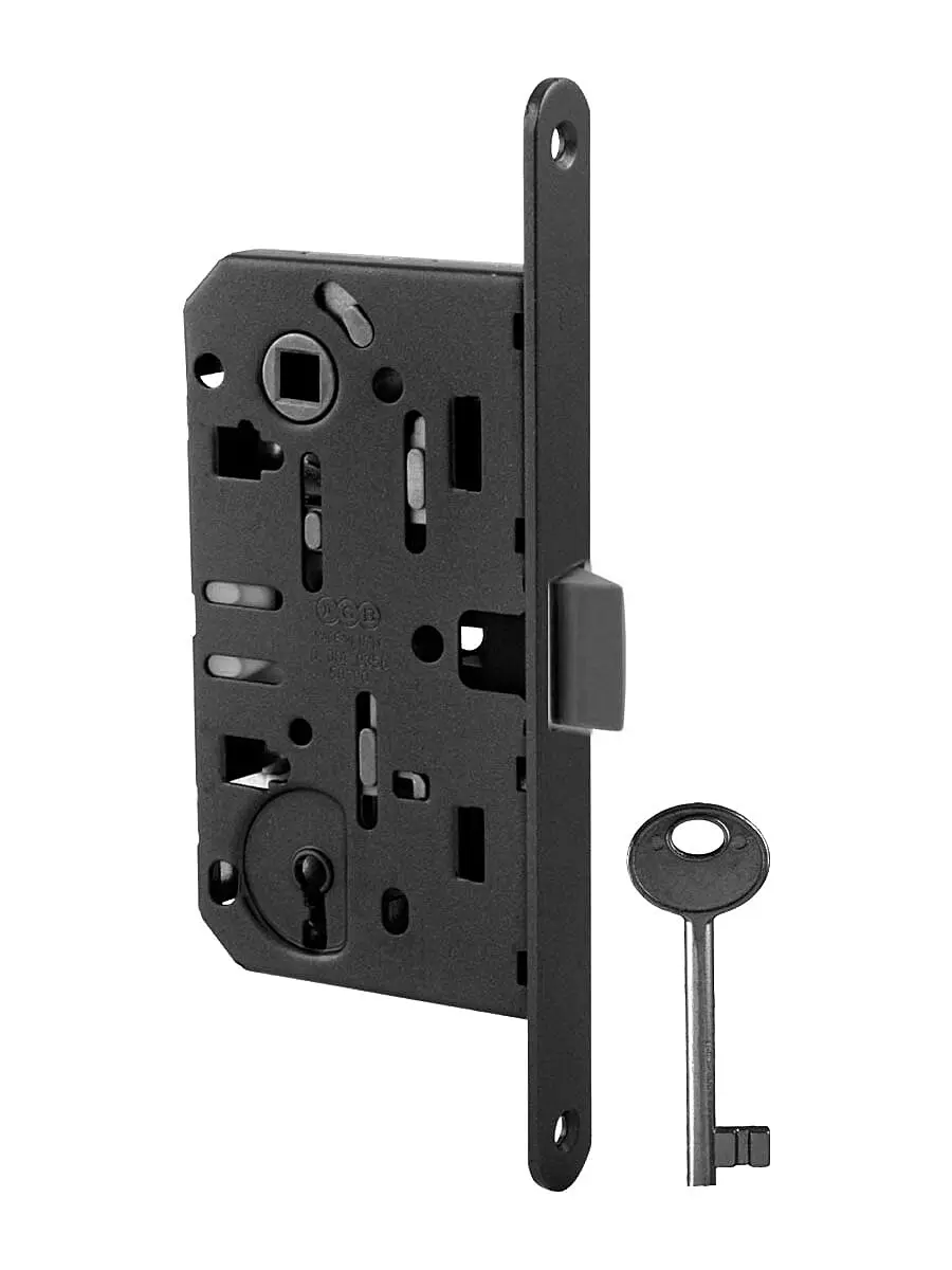 Zadlabací zámek MP AGB - MEDIANA EVOLUTION - BB (BS - Černá matná), Otvor pro obyčejný klíč BB, MP BS (černá mat), 90 mm