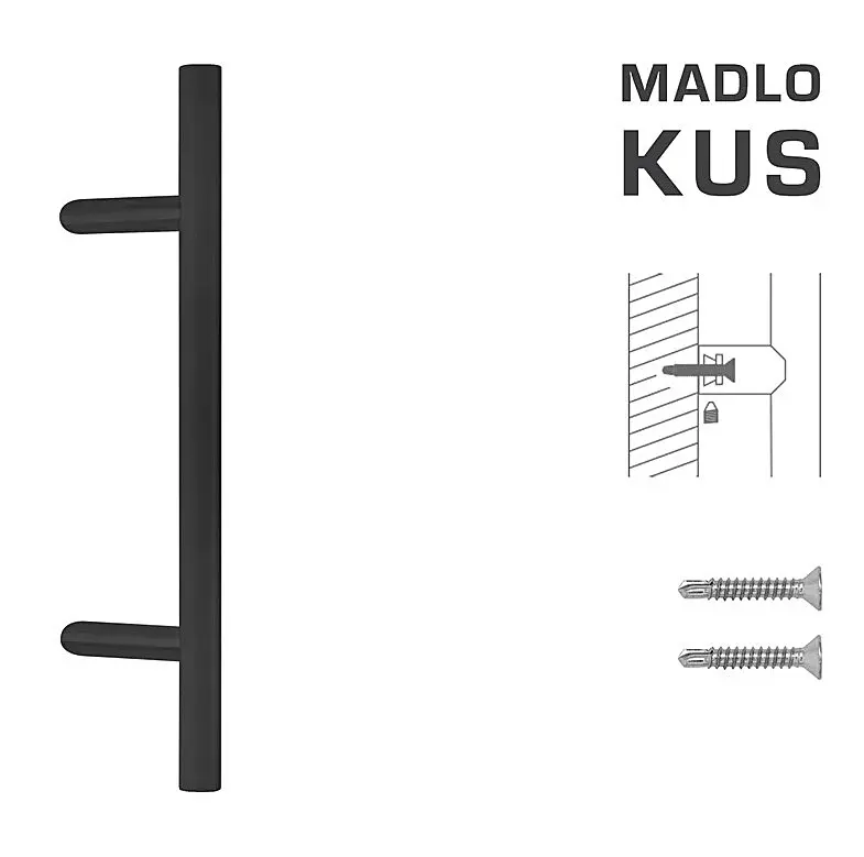 DVEŘNÍ MADLO K10 Ø 30 mm ST - ks (BS - Černá matná), MP BS (černá mat)