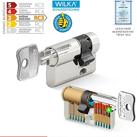 Cylindrická bezpečnostní půlvložka ACT WILKA RC3, Půlvložka standardní