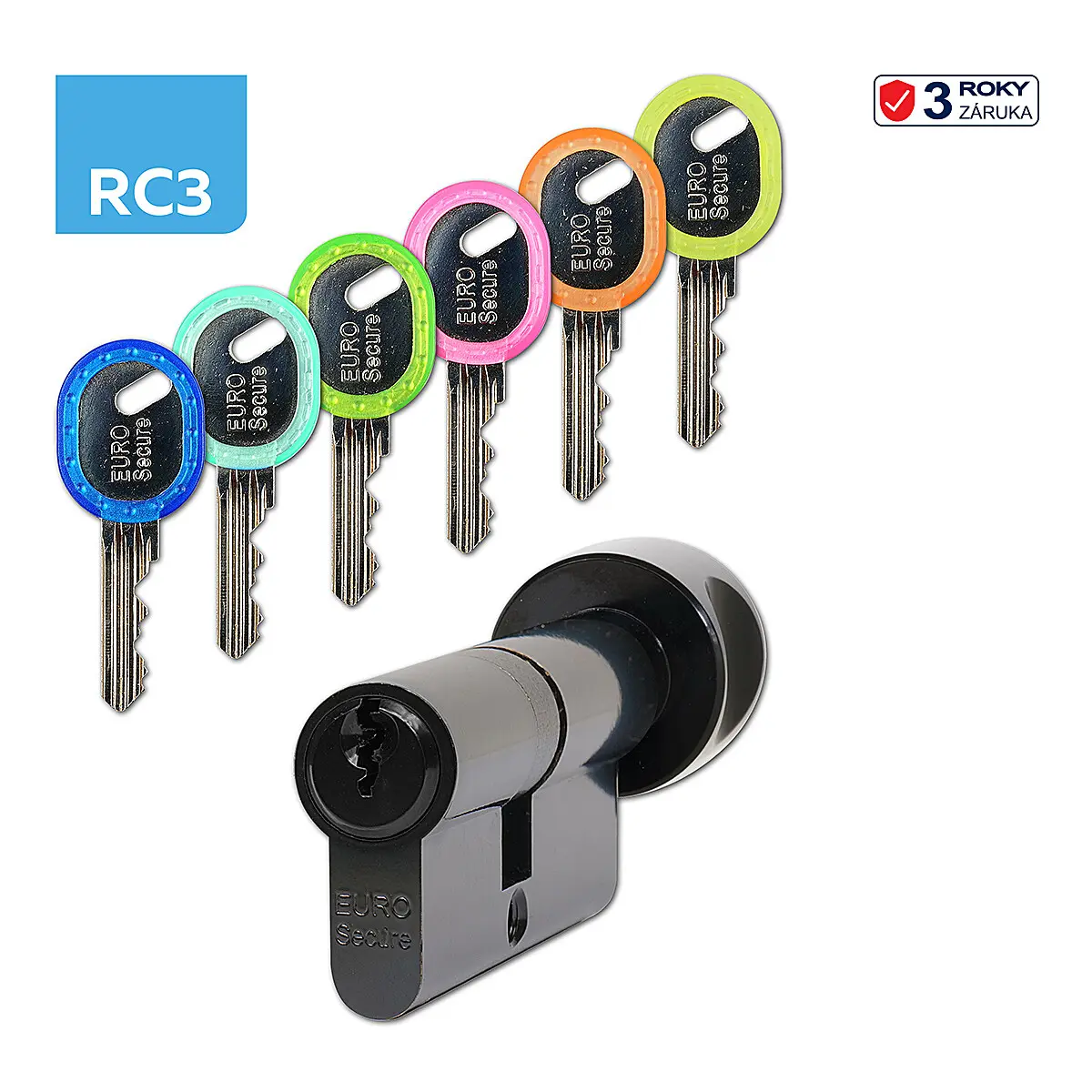 Cylindrická bezpečnostní knoflíková vložka RICHTER EURO SECURE R3, Vložka bezpečnostní knoflíková
