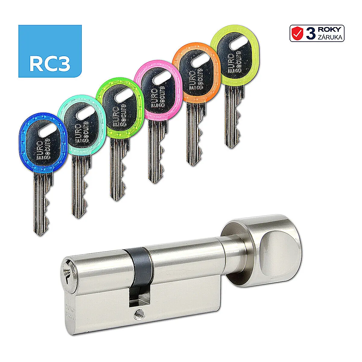 VÝPRODEJ Cylindrická knoflíková bezpečnostní vložka RICHTER EURO SECURE R3 45/50K
