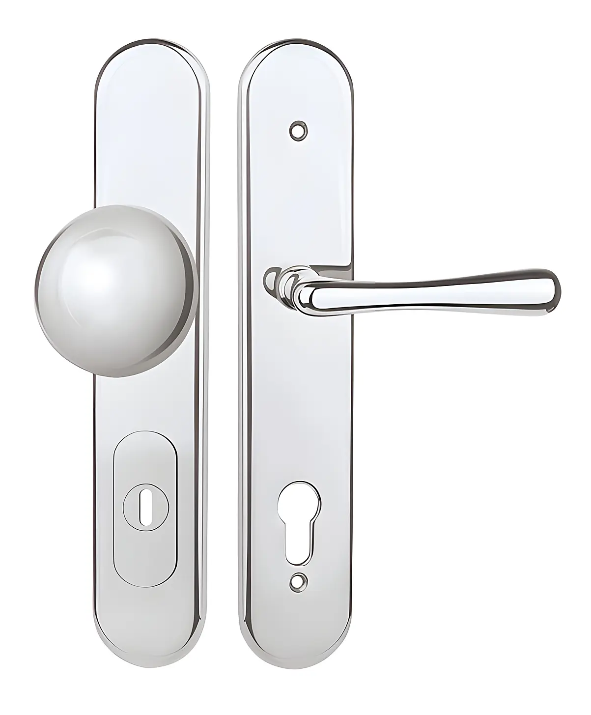 Bezpečnostní kování TWIN DAVID ELEGANT s překrytkou (Chrom lesklý), klika