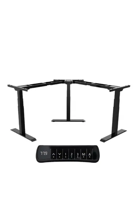 ERGO elektrická výškově nastavitelná podnož DEF 223 MTS Black rohová rozsah zdvihu 58 – 123,5 cm