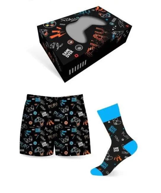EVONA a.s. Pánský dárkový set GAMER - trenky a ponožky - SET GAMER BASS