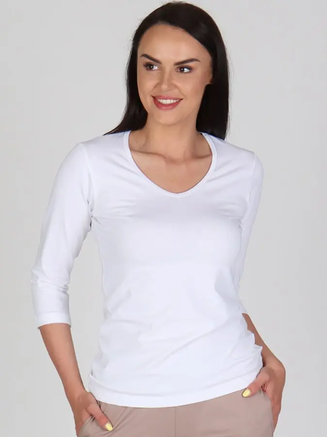 EVONA a.s. Dámské triko EBY V 002 bílé - Dámské triko EBY V 002 bílé 002
