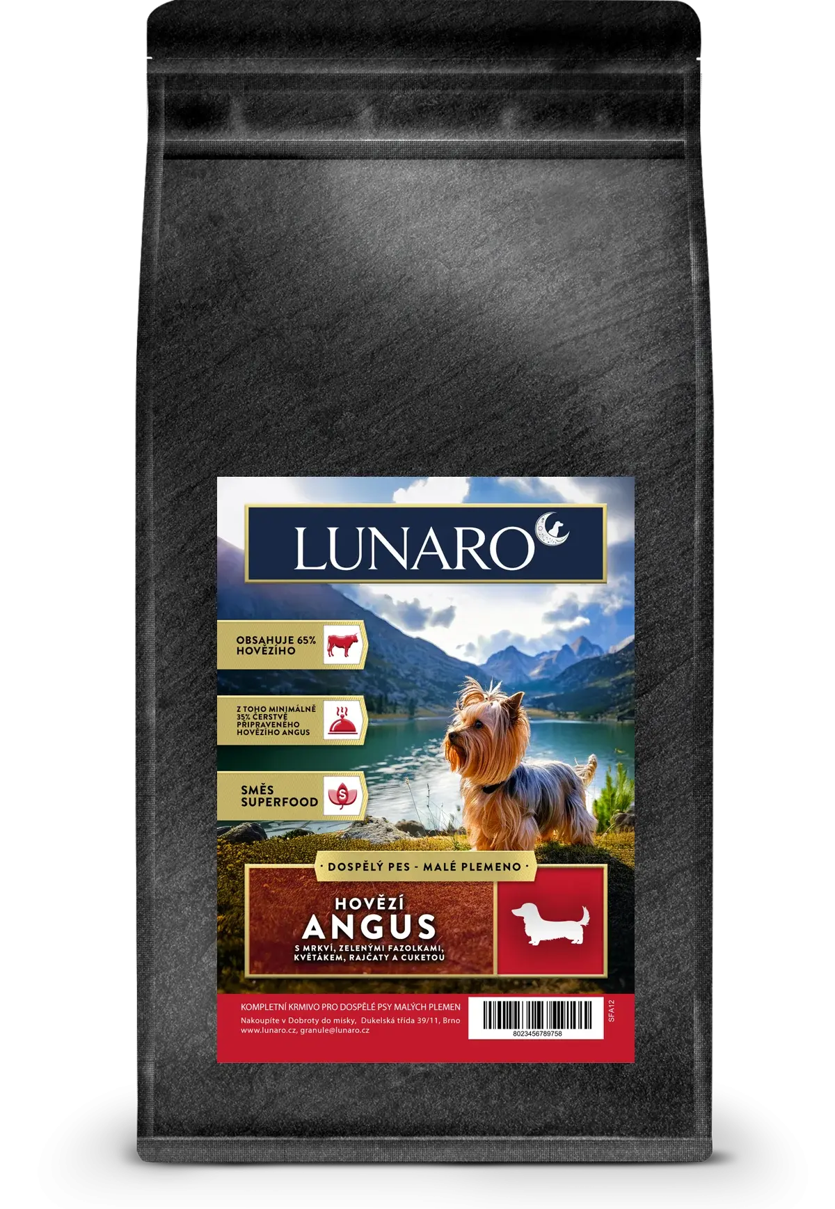 Lunaro Meadow Angus Adult small breed 2kg - Hovězí Angus s batáty