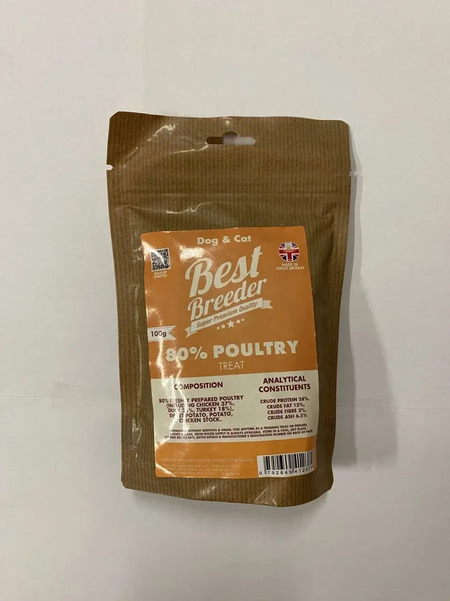 Best Breeder Grain Free 80% Poultry Dog Treats 100 g