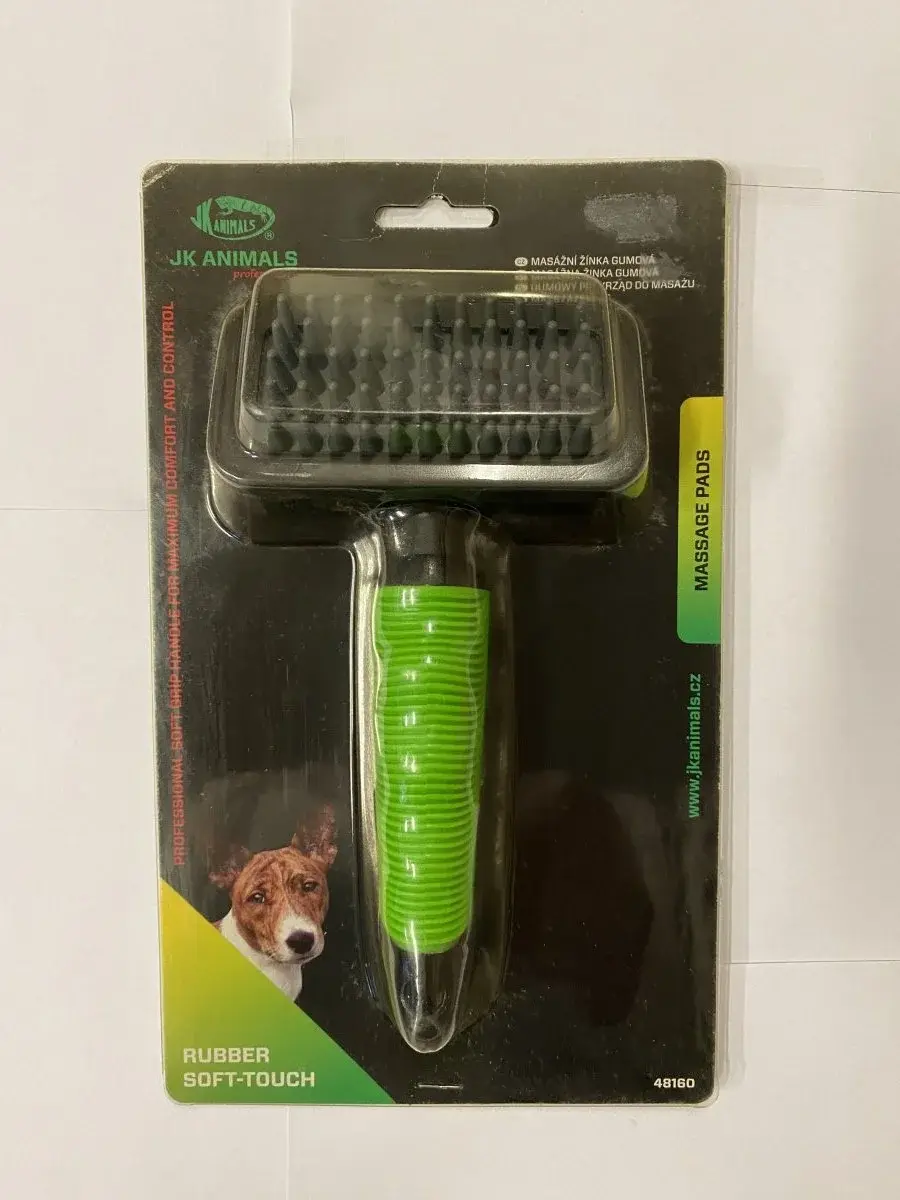 JK Animals Masážní kartáč s plastovými hroty 1ks