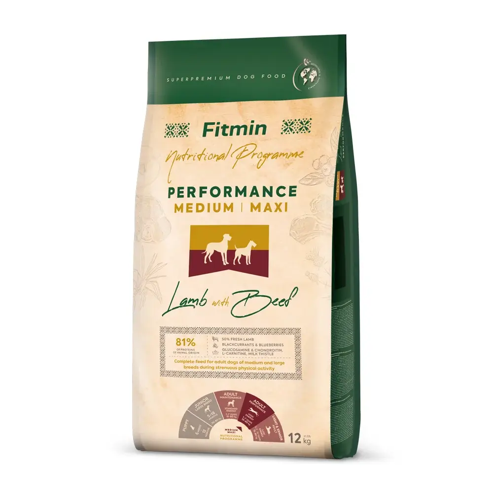 Dibaq a.s. Fitmin dog medium maxi performance lamb beef - 12 kg