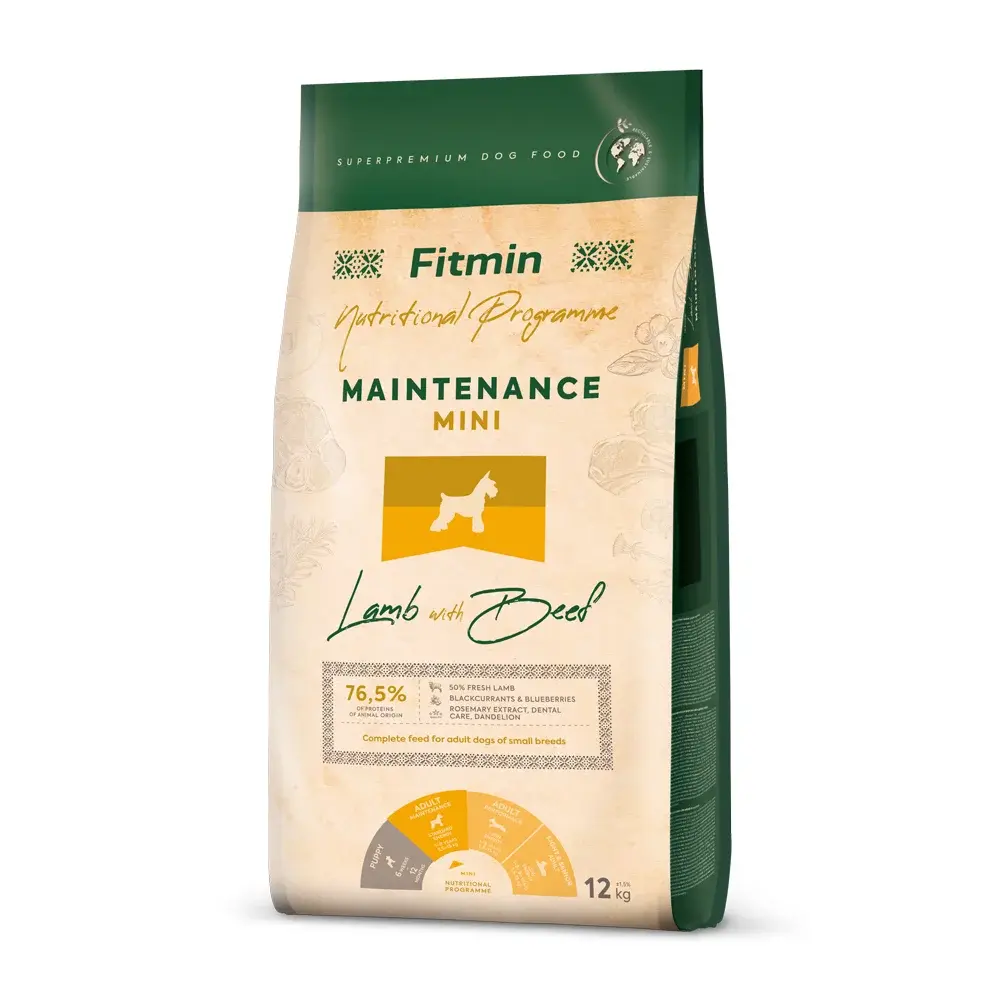 Dibaq a.s. Fitmin dog mini maintenance lamb beef - 12 kg