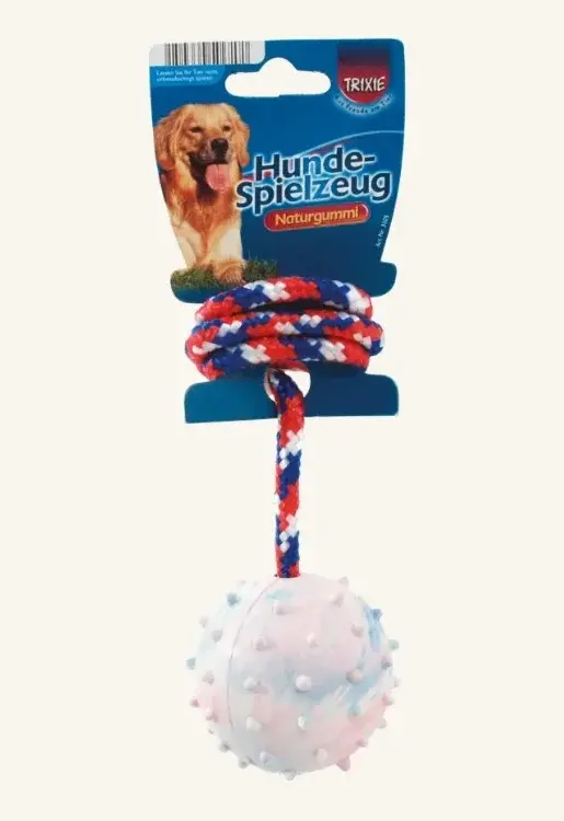 Míč hrbolatý na šňůrce 6cm/30cm Trixie