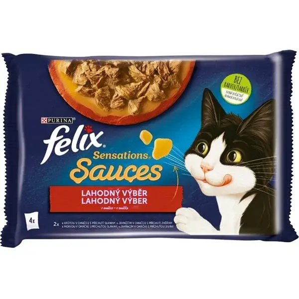 Felix Sensations Sauces s krůtou a jehněčím v lahodné omáčce 4 x 85 g