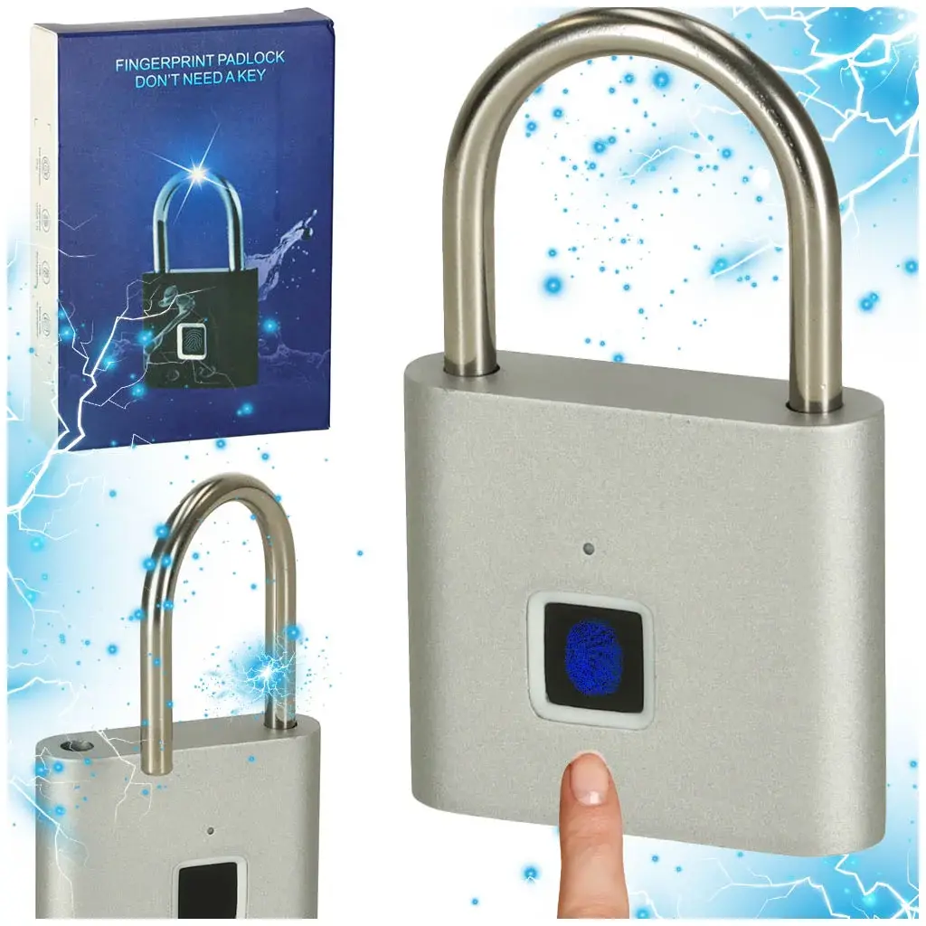 KIK Elektronický zámek na otisk prstu - voděodolný chytrý zámek - USB