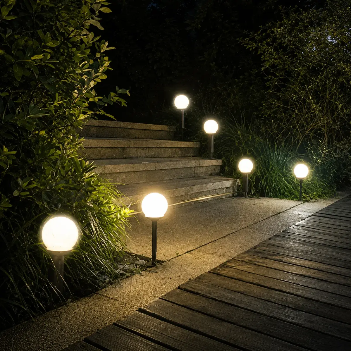 Solární zahradní lampa GARDLOV 23562, koule, sada 6 ks