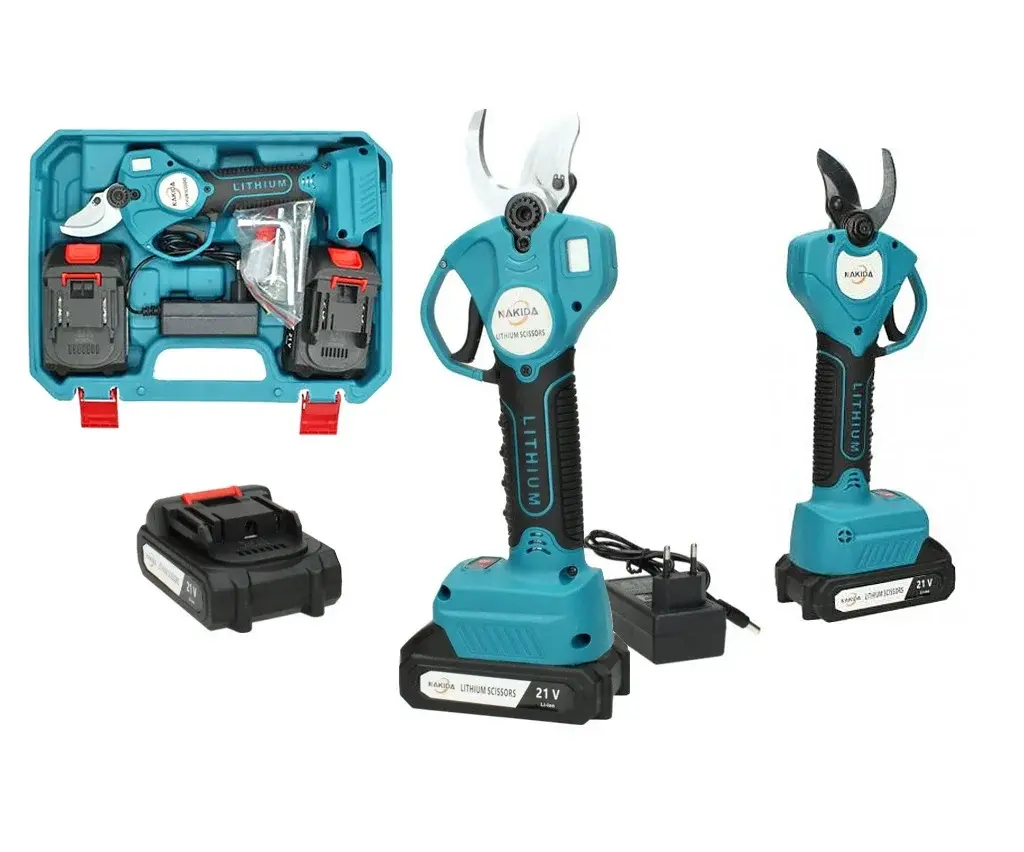 Akumulátorové zahradní nůžky NAKIDA HT-5639 + 2x baterie + příslušenství