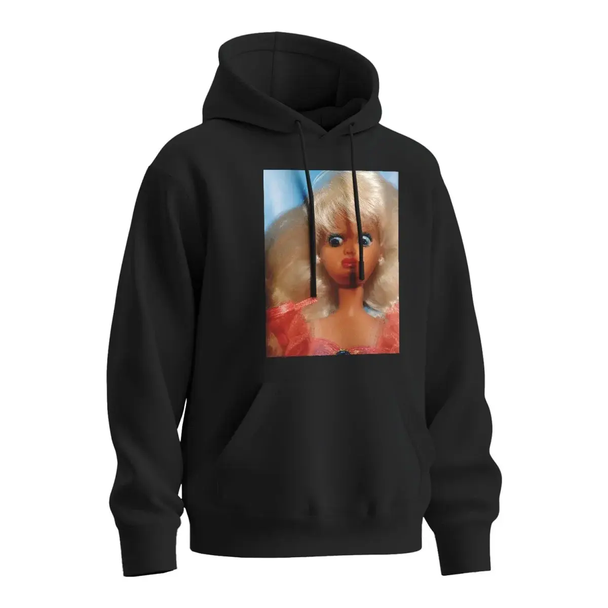 Mikina s potiskem WTF Barbie - Meme Barbie - černá 4XL