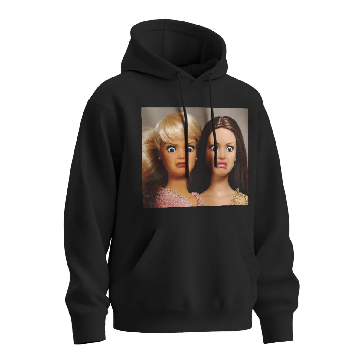Mikina s potiskem Šokovaná Barbie - Meme Barbie - černá 5XL