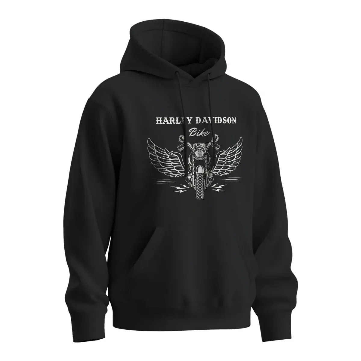 Mikina s potiskem Harley-Davidson S křídly - černá 2XL