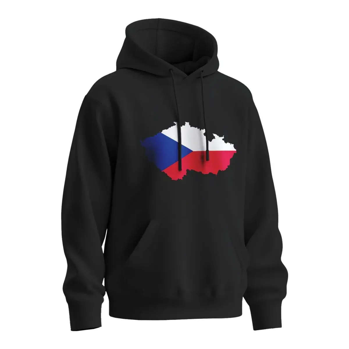 Mikina s potiskem Česká vlajka - Společně za vítězstvím - černá 2XL