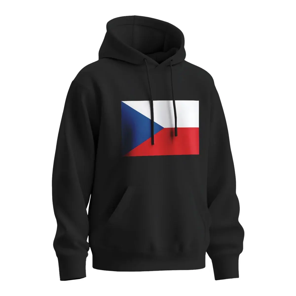Mikina s potiskem Česká vlajka - Český fanoušek - černá 4XL