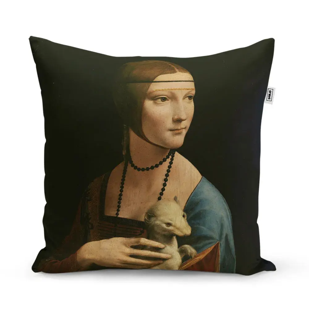 Polštář Dáma s hranostajem - Leonardo da Vinci - 50x50 cm