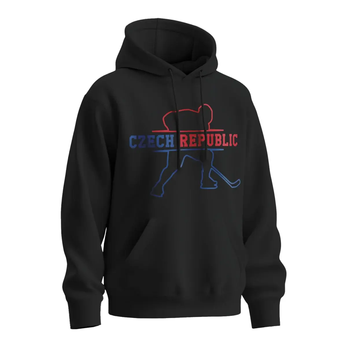 Mikina s potiskem Czech Hockey - černá 4XL