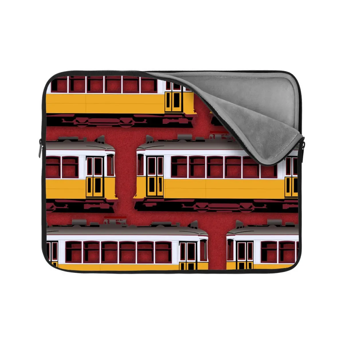 Obal na notebook Lisabonské historické tramvaje Červený Pattern - 17"
