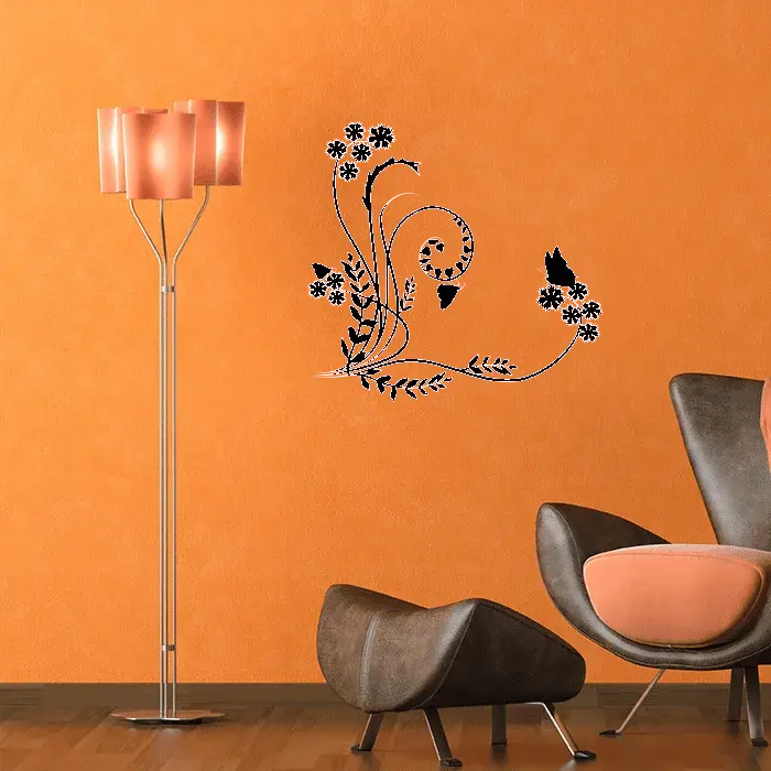 Samolepka na zeď: Motýlí ornament 4 - 90x85 cm