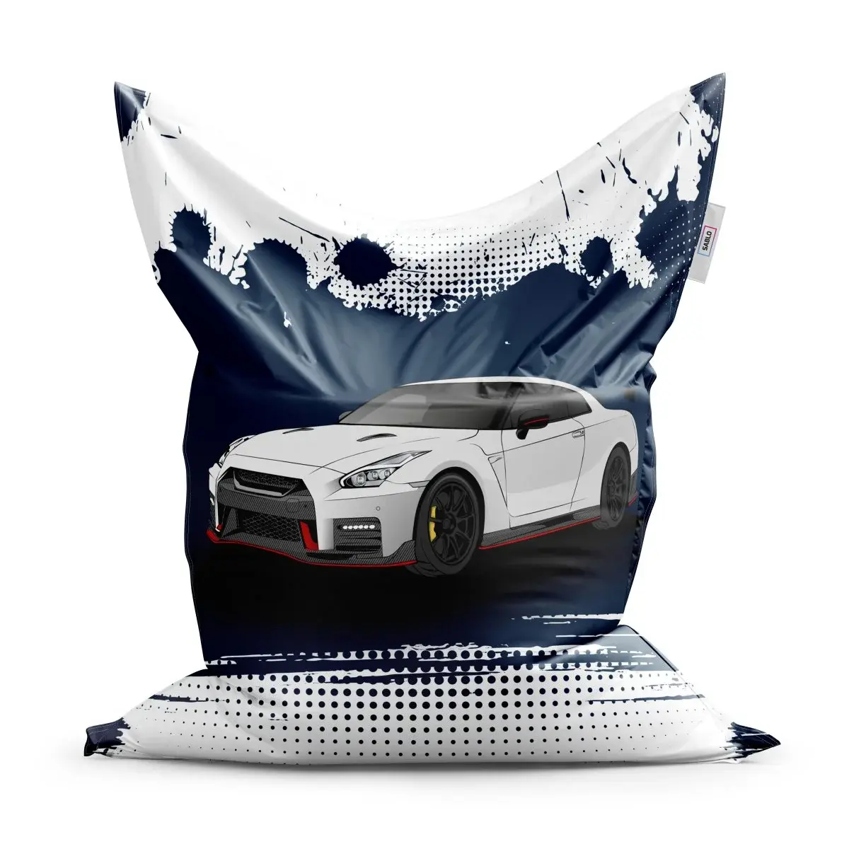 Sedací vak Nissan GTR 35 Modrý - 200x140 cm