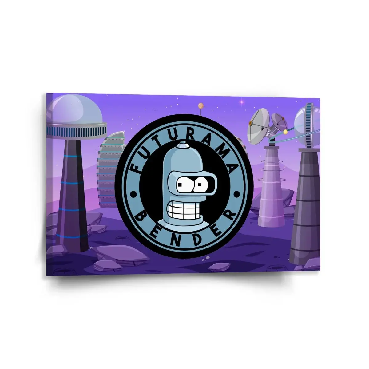 Obraz Futurama Bender Planeta s vysílači - 120x80 cm