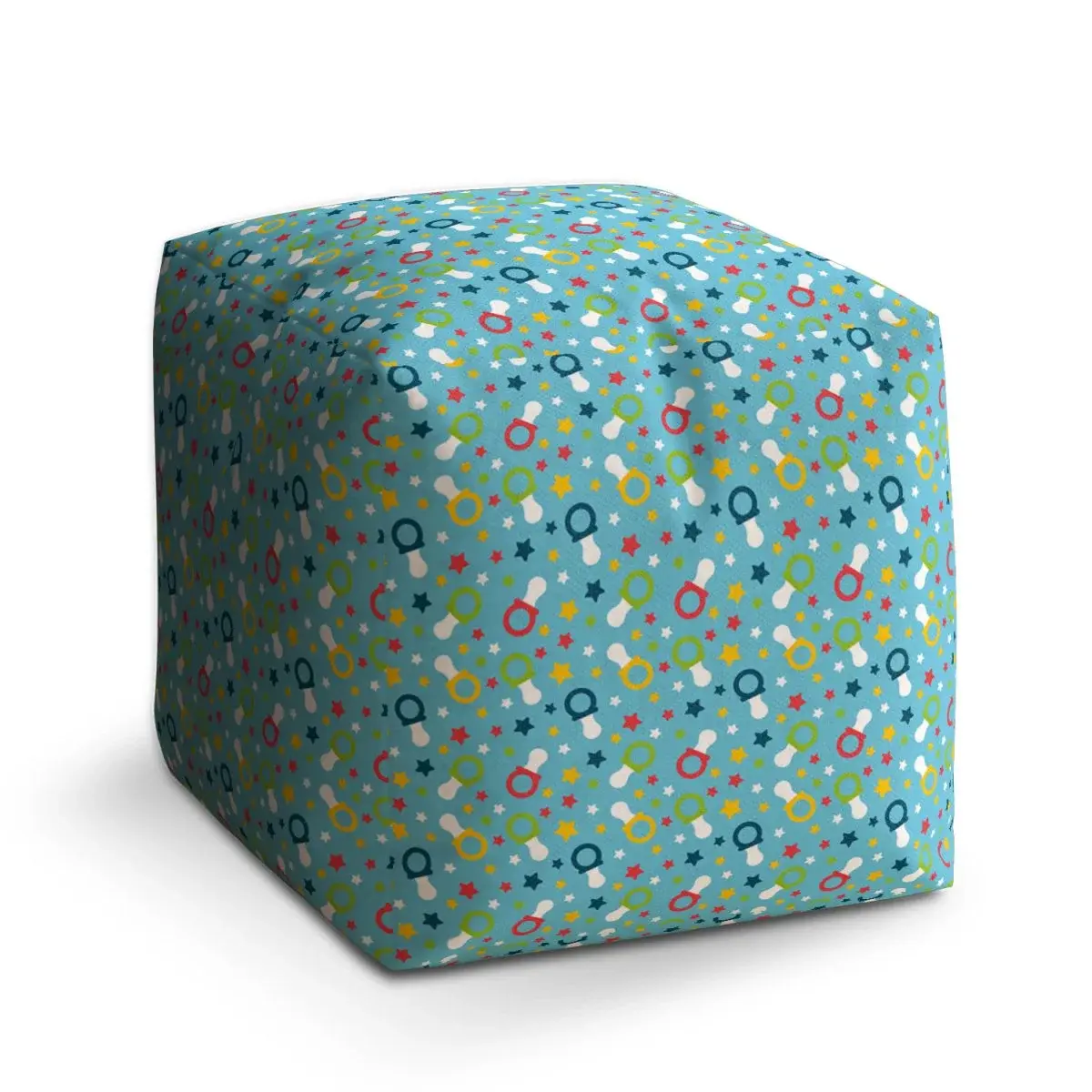 Taburet Cube Dudlíky a hvězdy - 50x50x50 cm
