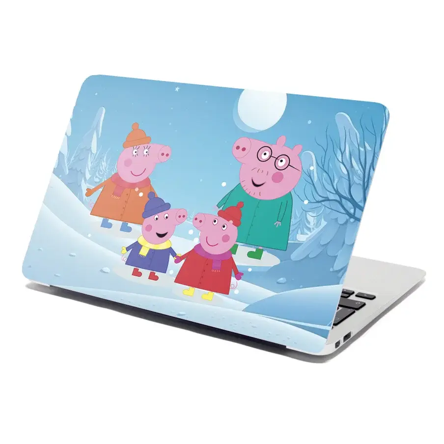 Samolepka na notebook Prasátko Pepina Rodina - 29x20 cm
