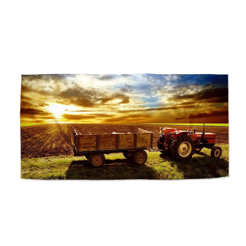 Ručník Traktor s vlečkou - 70x140 cm