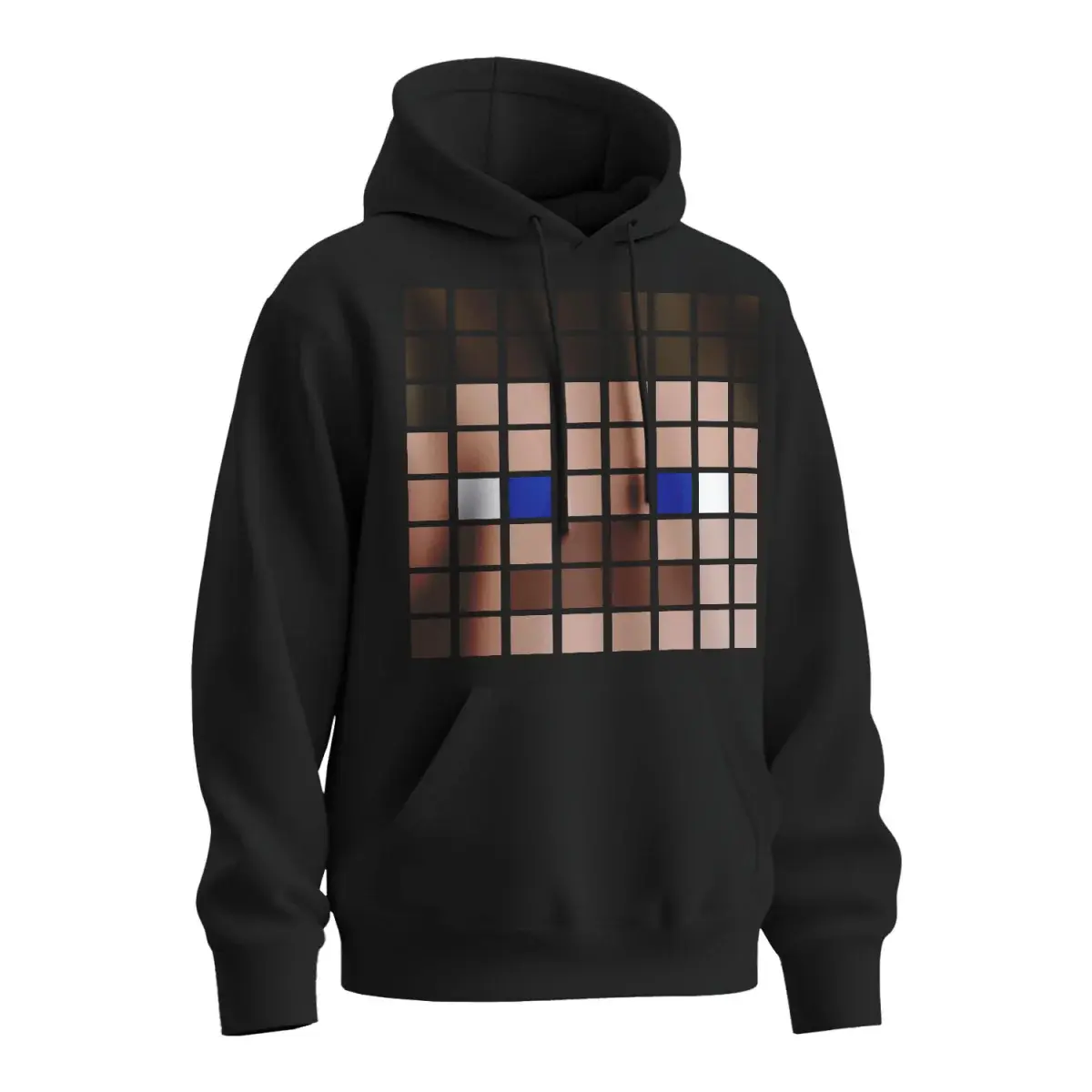 Mikina s potiskem Blocks Steve - černá 3XL